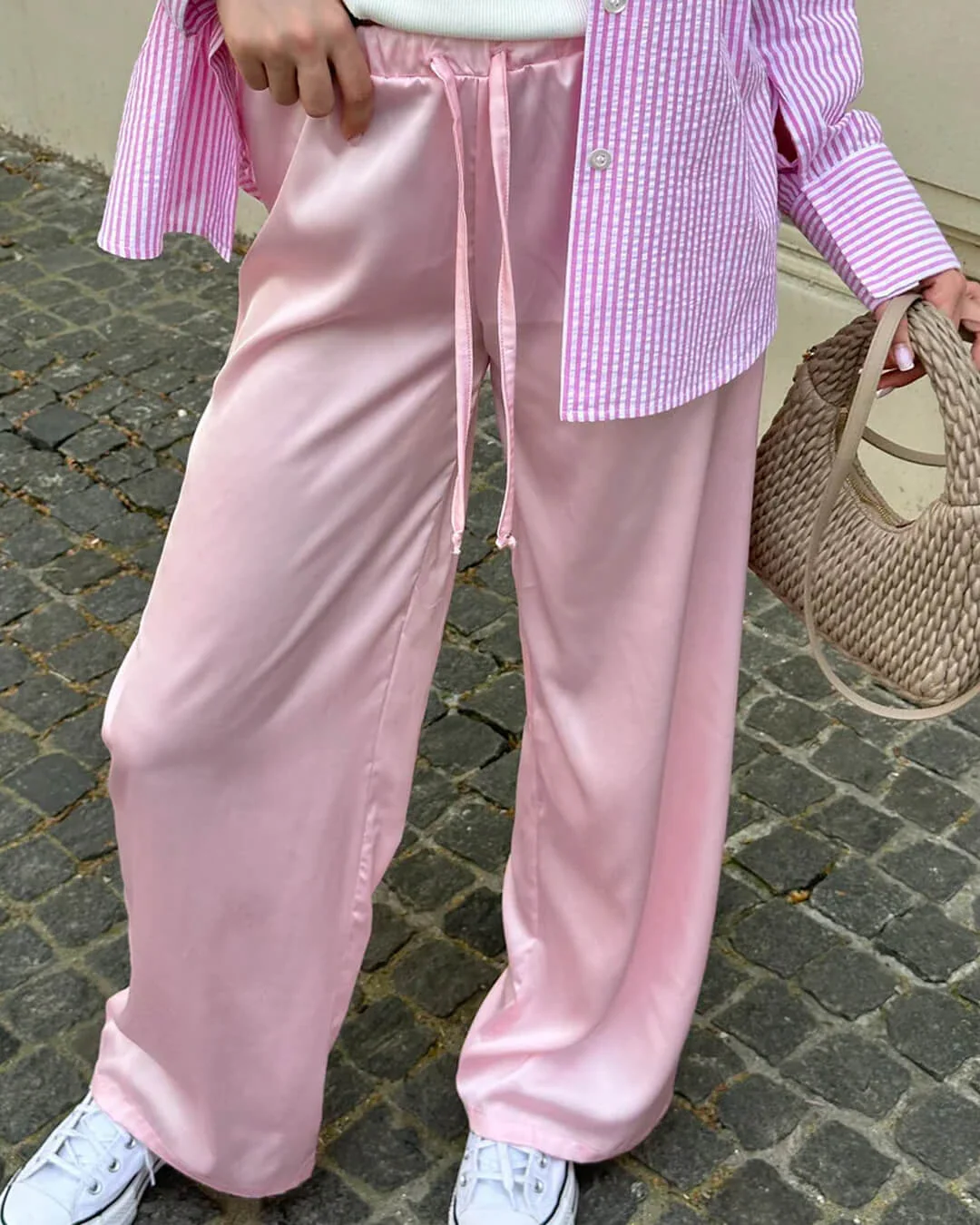 Norma High Waist Satin Wide Leg Trousers - Image 9