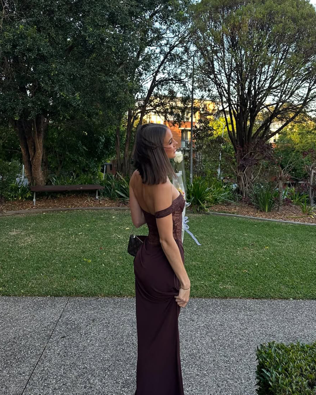 Olga One Shoulder Lace Maxi Dress - Image 12