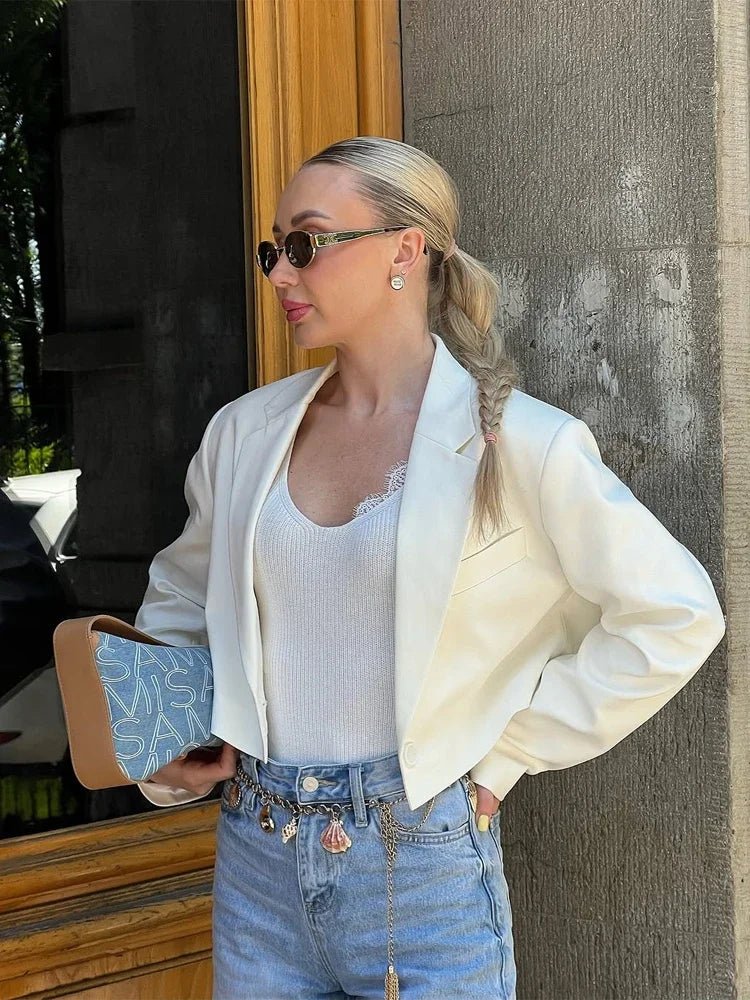 Olga Padded Cropped Suit Jacket