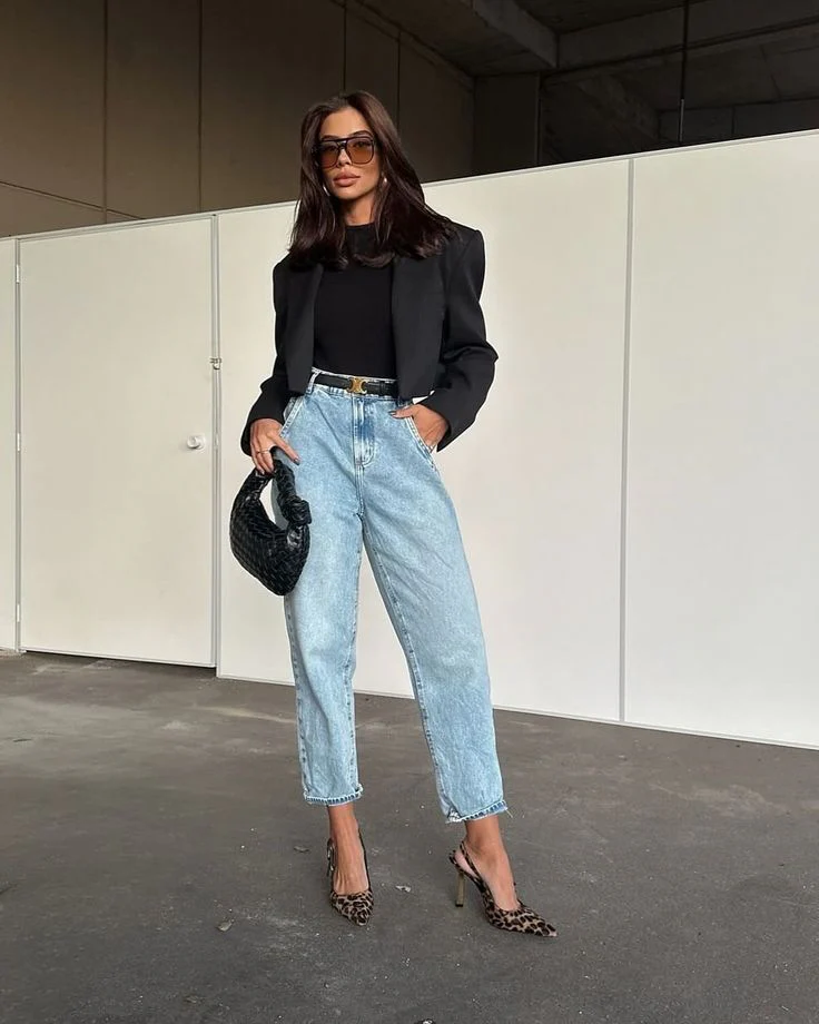 Olga Padded Cropped Suit Jacket - Image 9