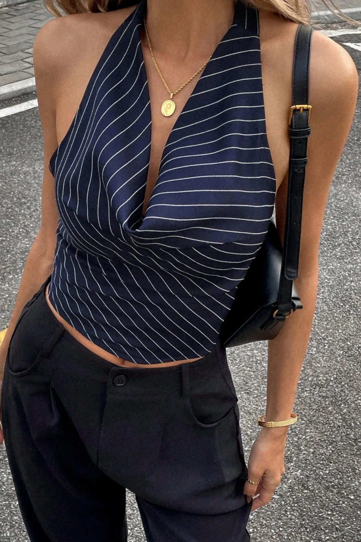 Olive Drape Halter Neck Top - Image 6