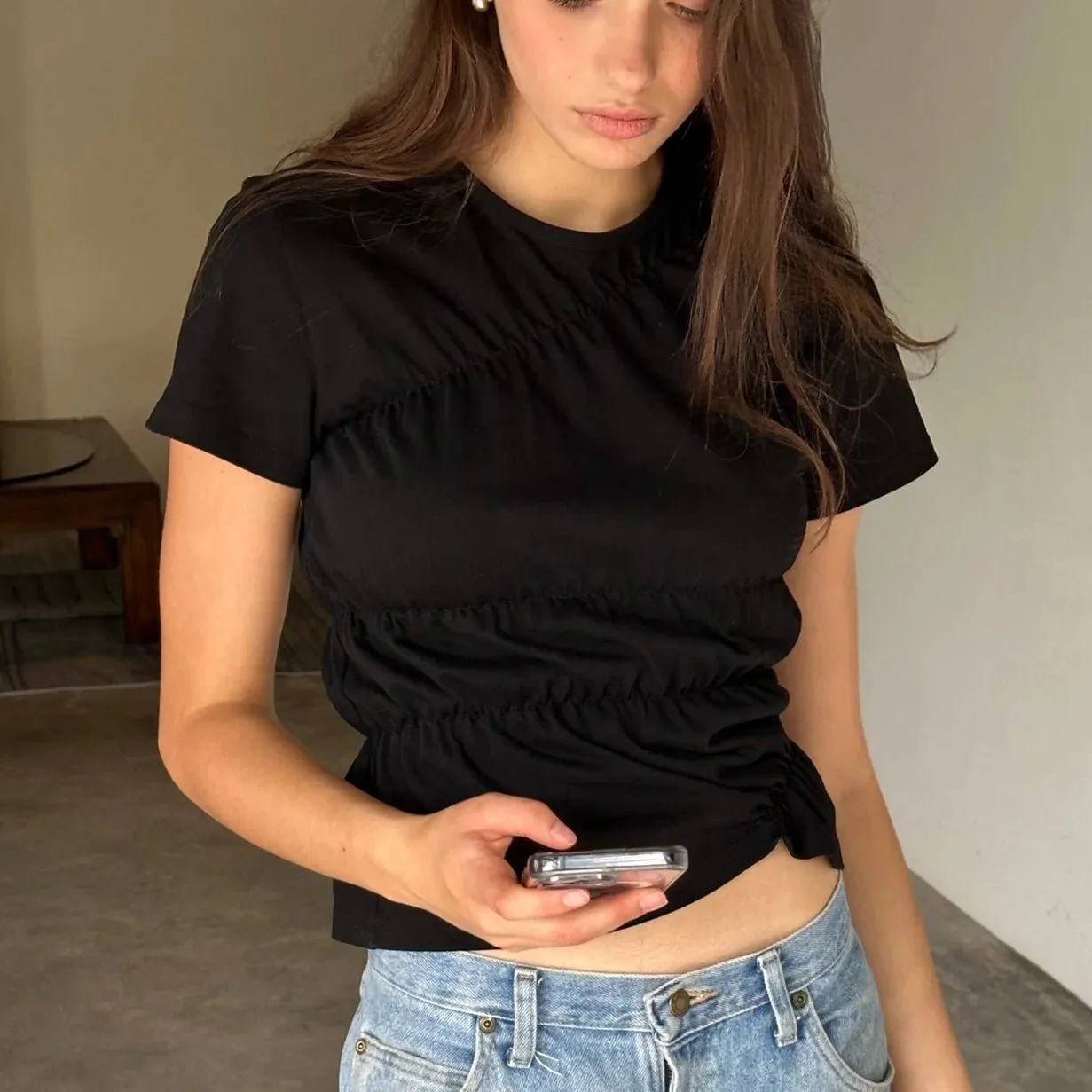 Paloma Short Sleeve Scrunched Top - Image 6
