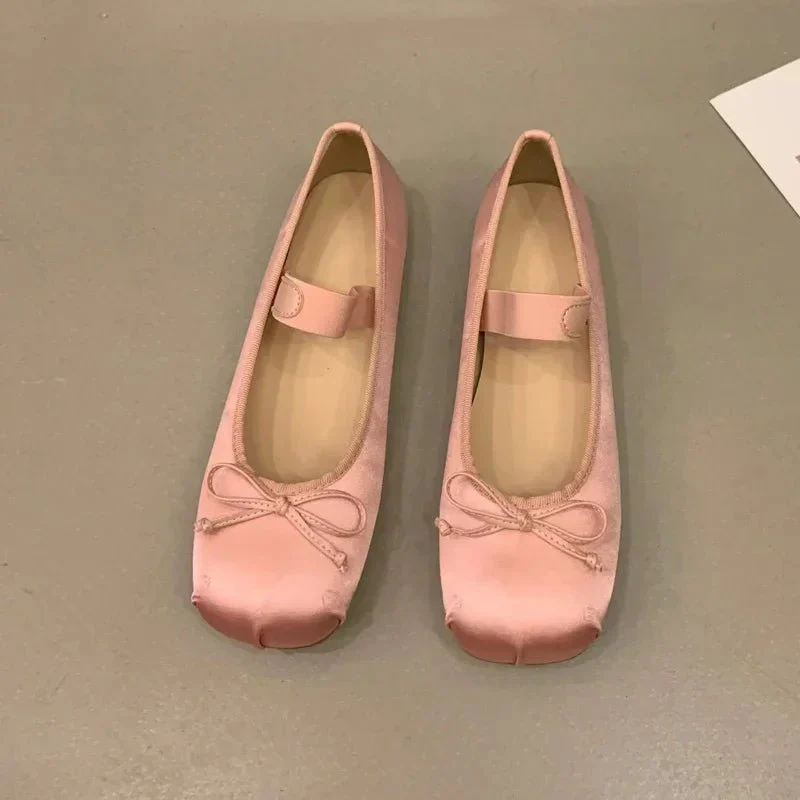 Pamela Bowtie Satin Ballet Flats - Image 4