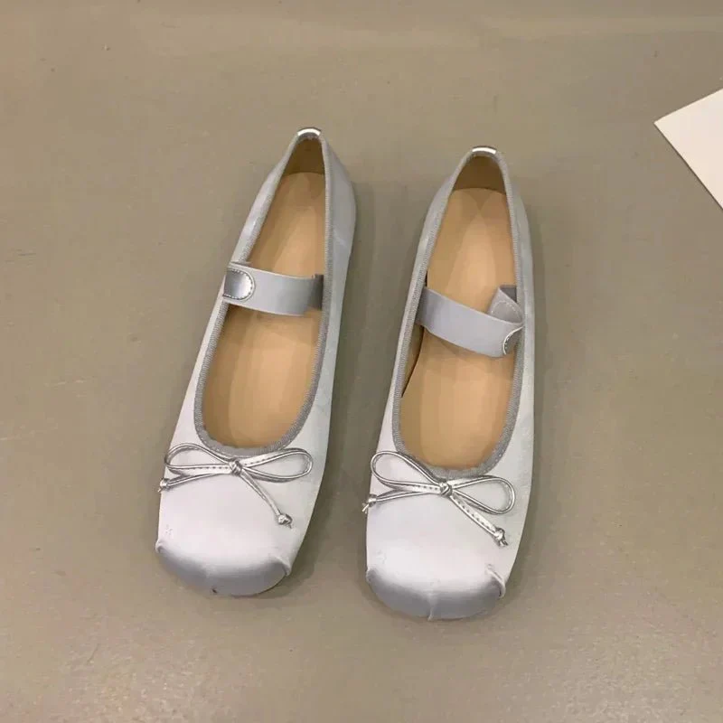 Pamela Bowtie Satin Ballet Flats - Image 8