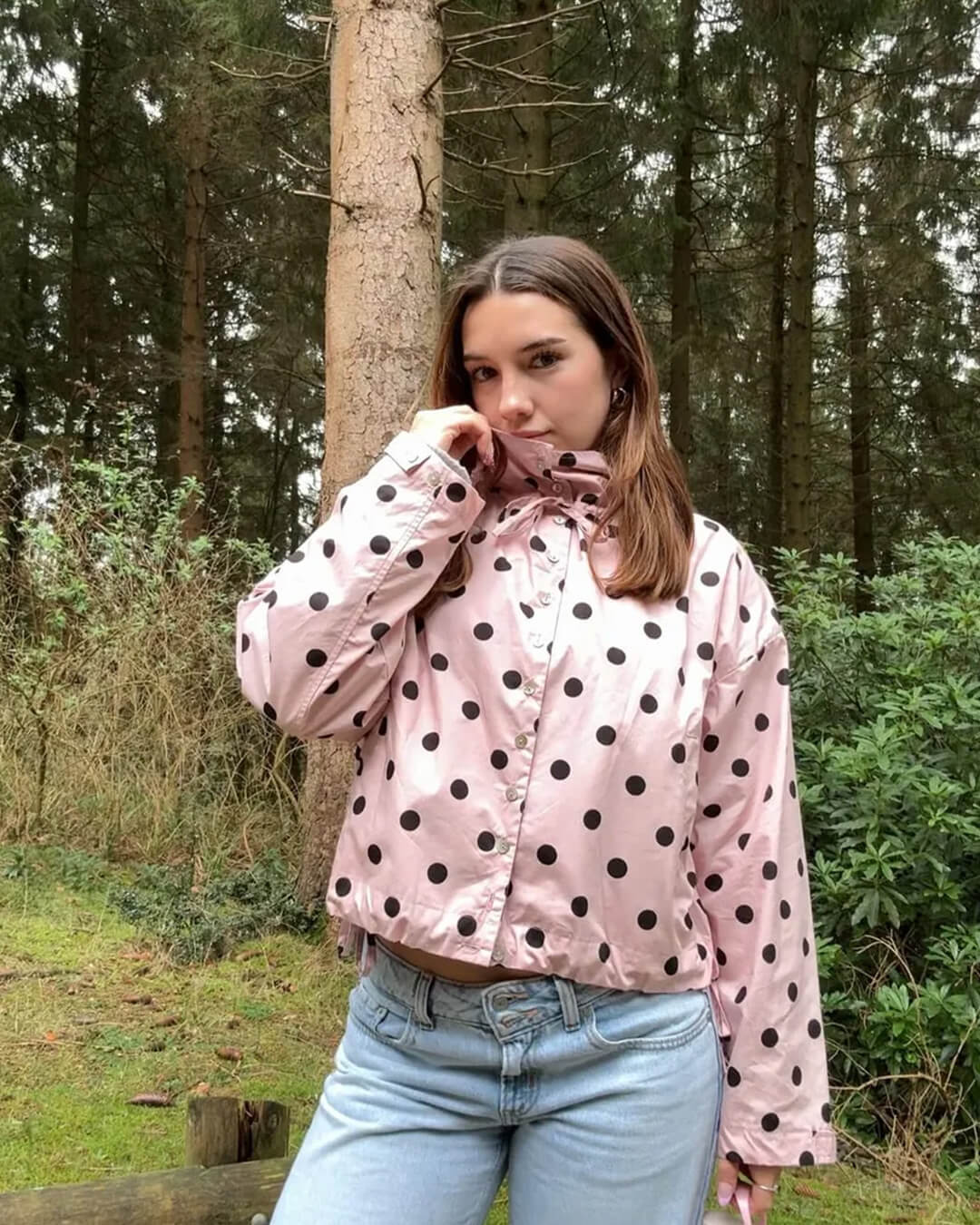 Patricia Polka Dot High Collar Jacket - Image 3