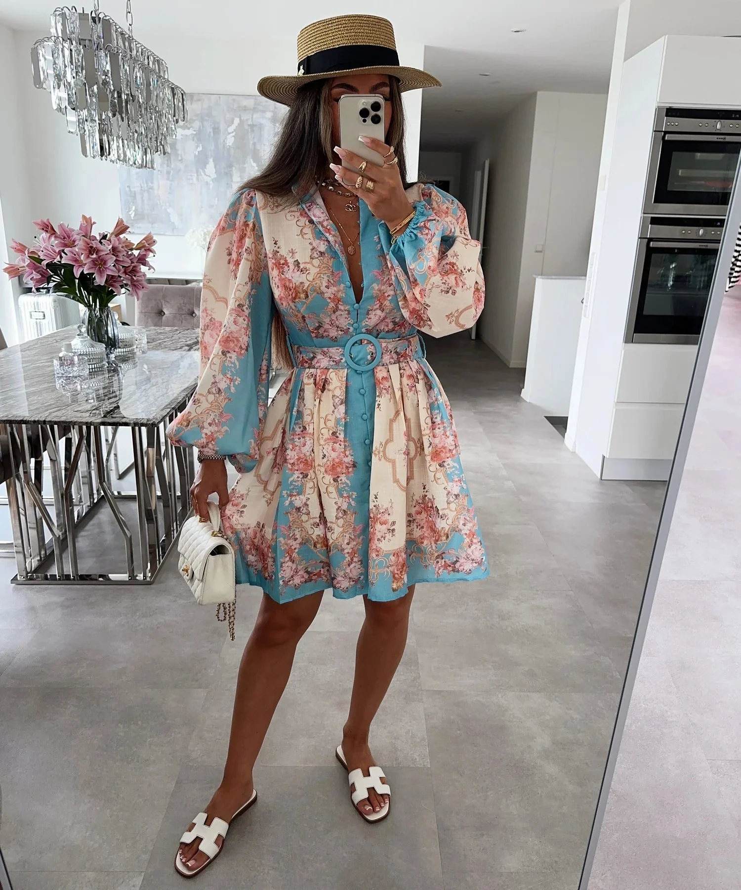 Petunia Belted Floral Midi Dress - Image 4