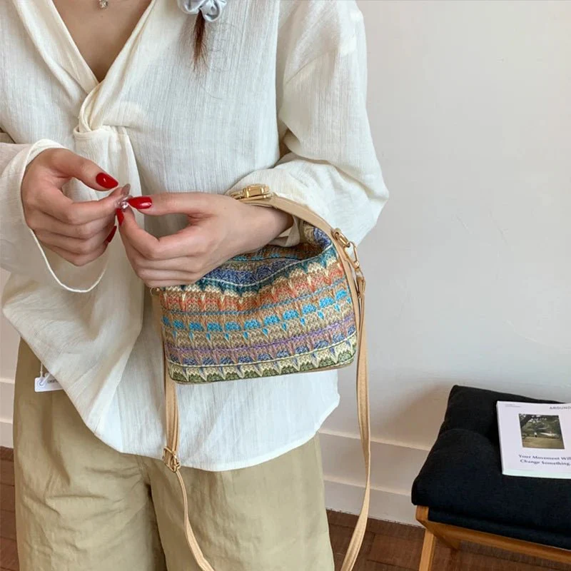 Raphaela Woven Raffia Sling Bag - Image 3