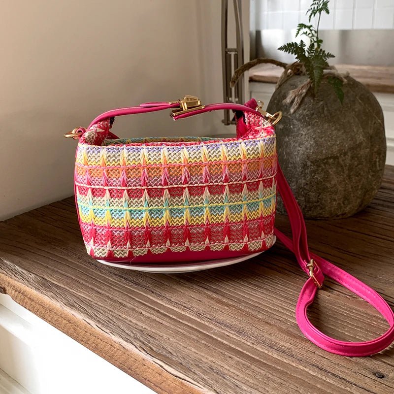 Raphaela Woven Raffia Sling Bag - Image 4