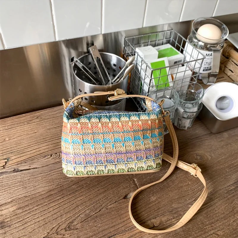 Raphaela Woven Raffia Sling Bag - Image 5