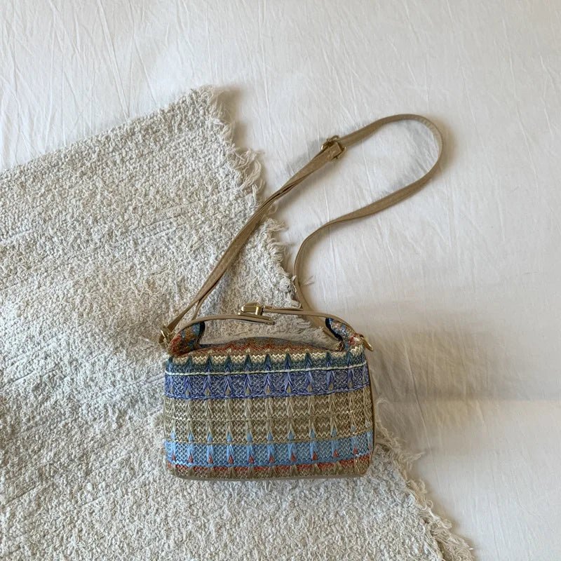 Raphaela Woven Raffia Sling Bag - Image 8