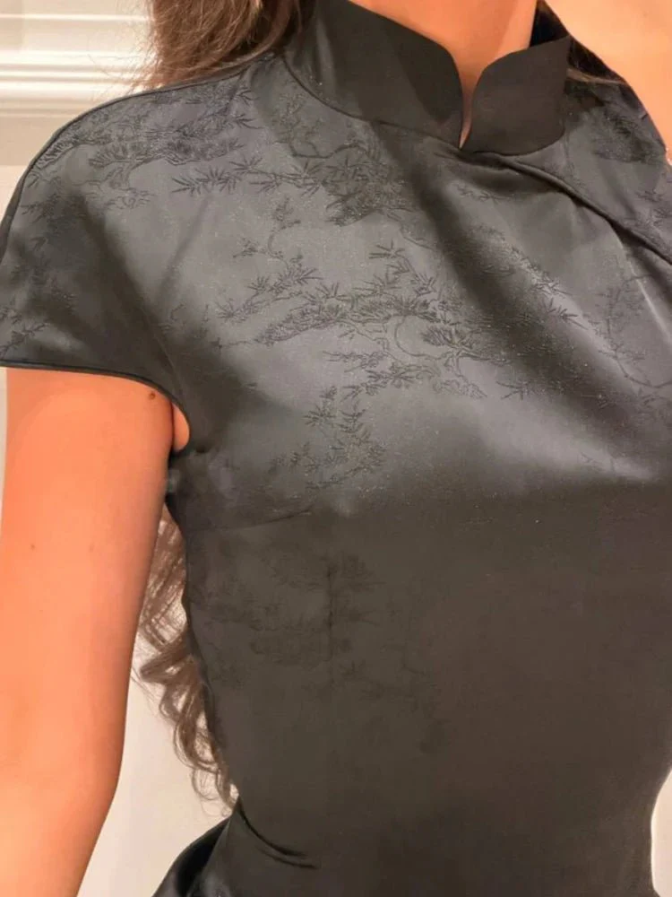 Reagan Satin Patchwork Lace Collar Dress - Image 5