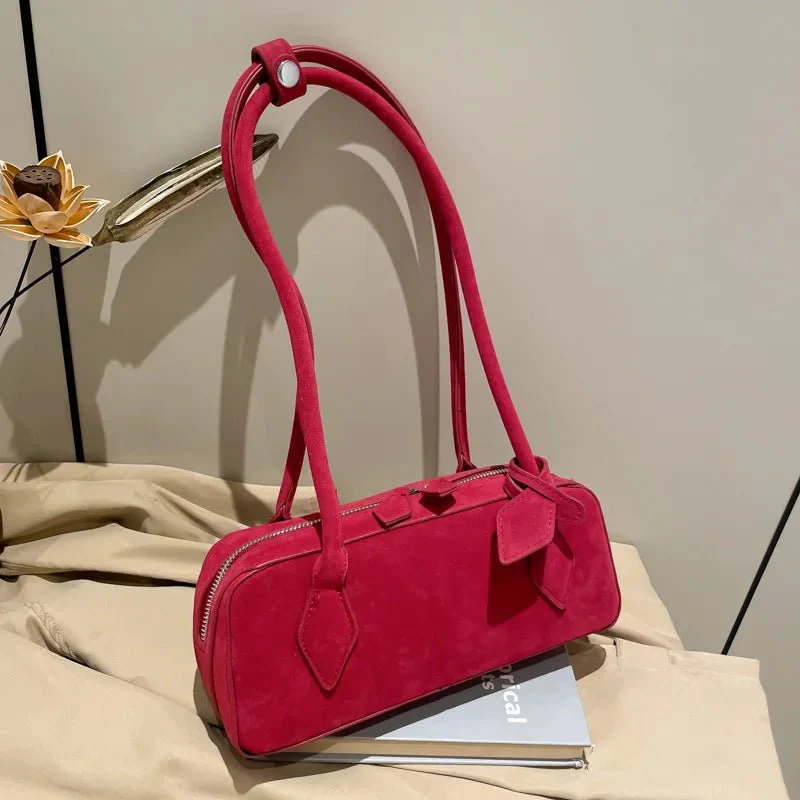 Rebecca Suede Shoulder Bag - Image 6