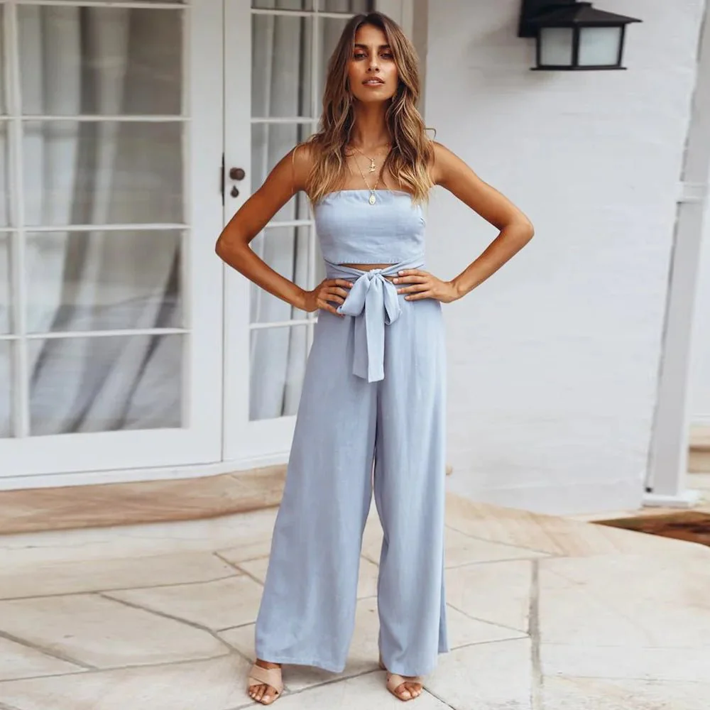 Regina Strapless Straight Jumpsuits