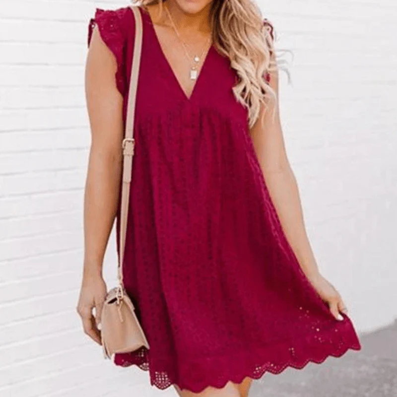 Regine V Neck Sleeveless Mini Dress - Image 10