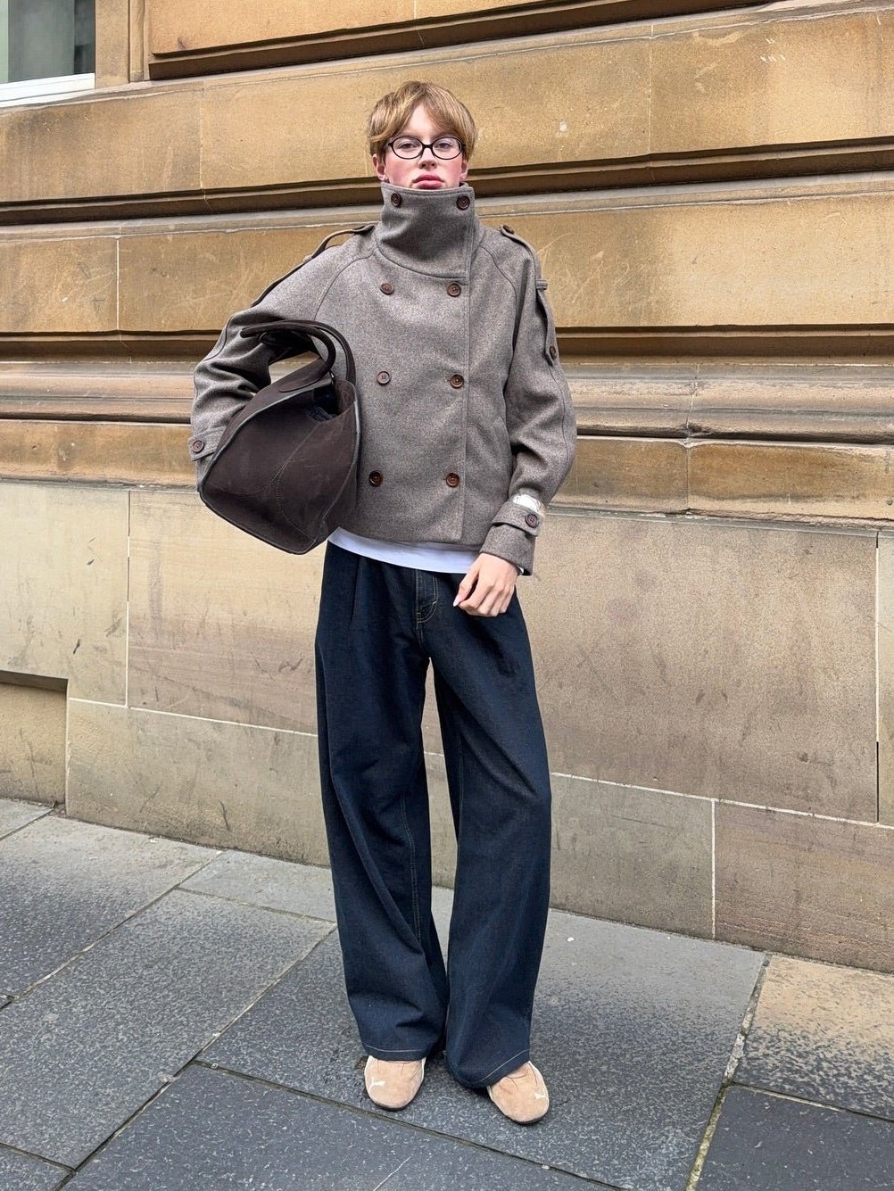 Rhea Stand Collar Breasted Coat - Image 2