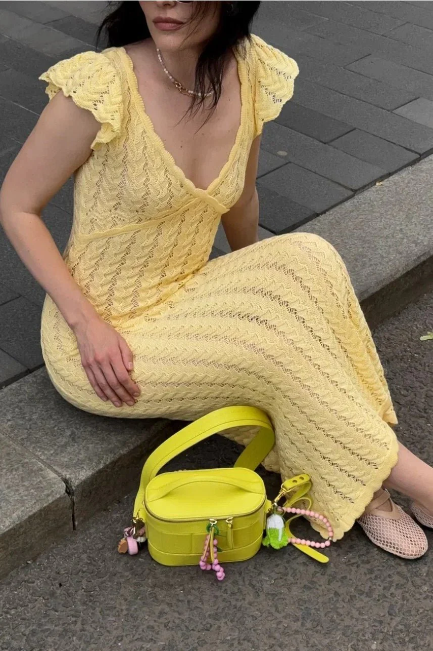 Roan Ruffle Knit Midi Dress - Image 4