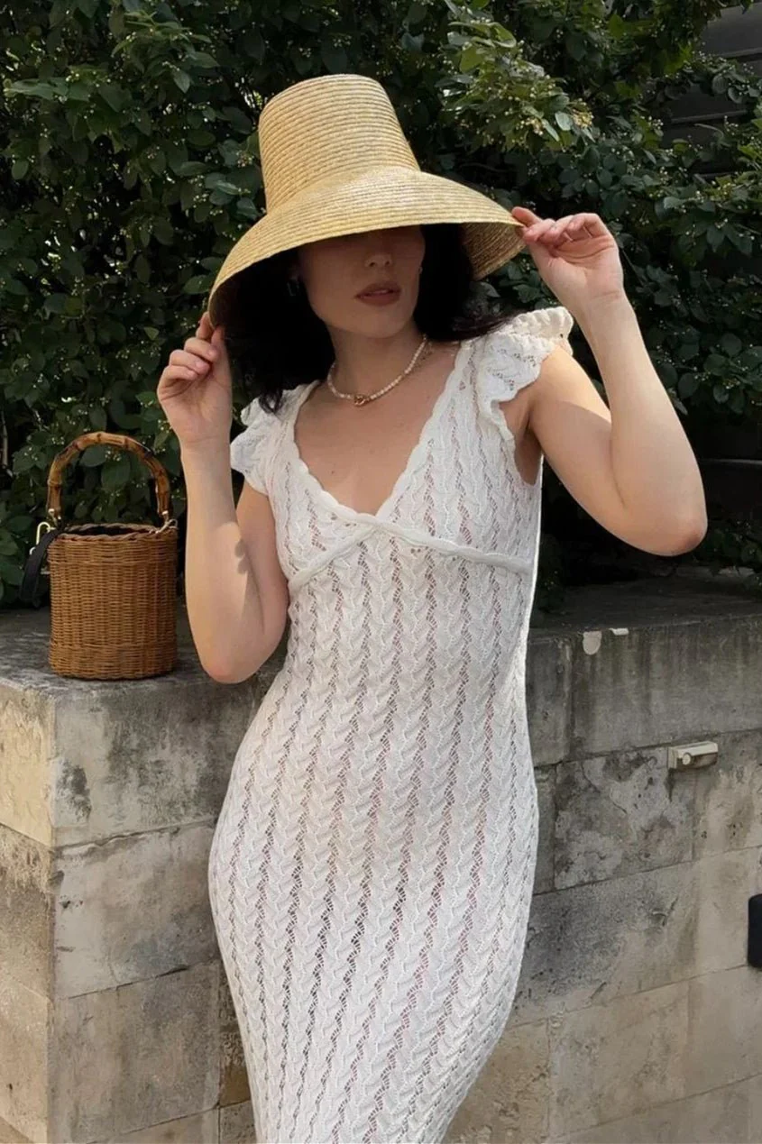 Roan Ruffle Knit Midi Dress - Image 8
