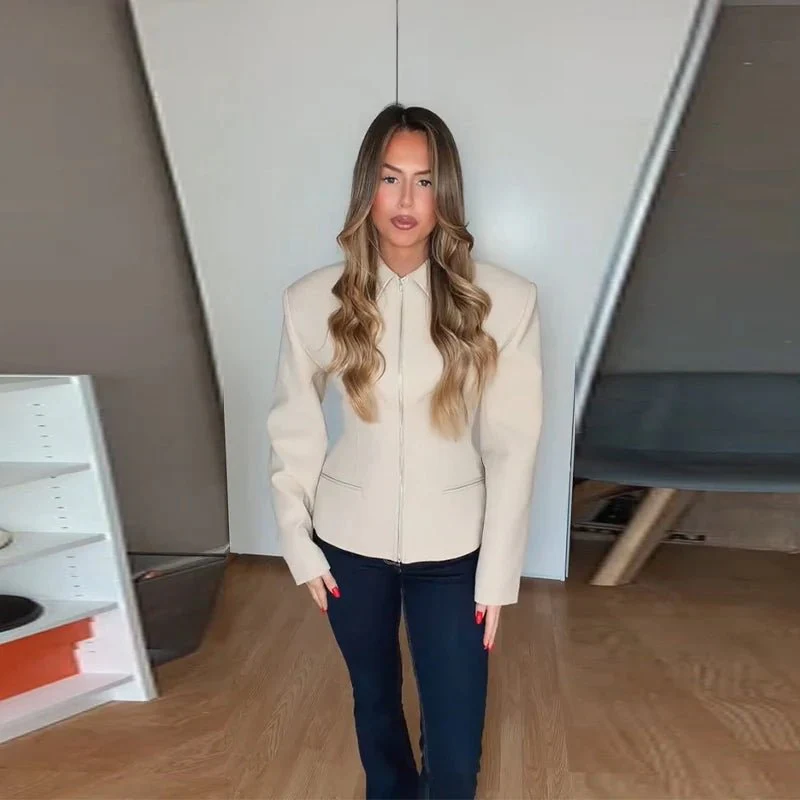 Sabine Zip Up Fitted Jacket - Image 3