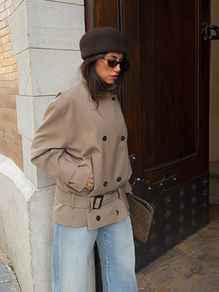 Saddie Belted Short Trench Coat