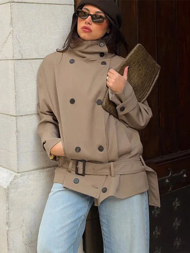 Saddie Belted Short Trench Coat - Image 2