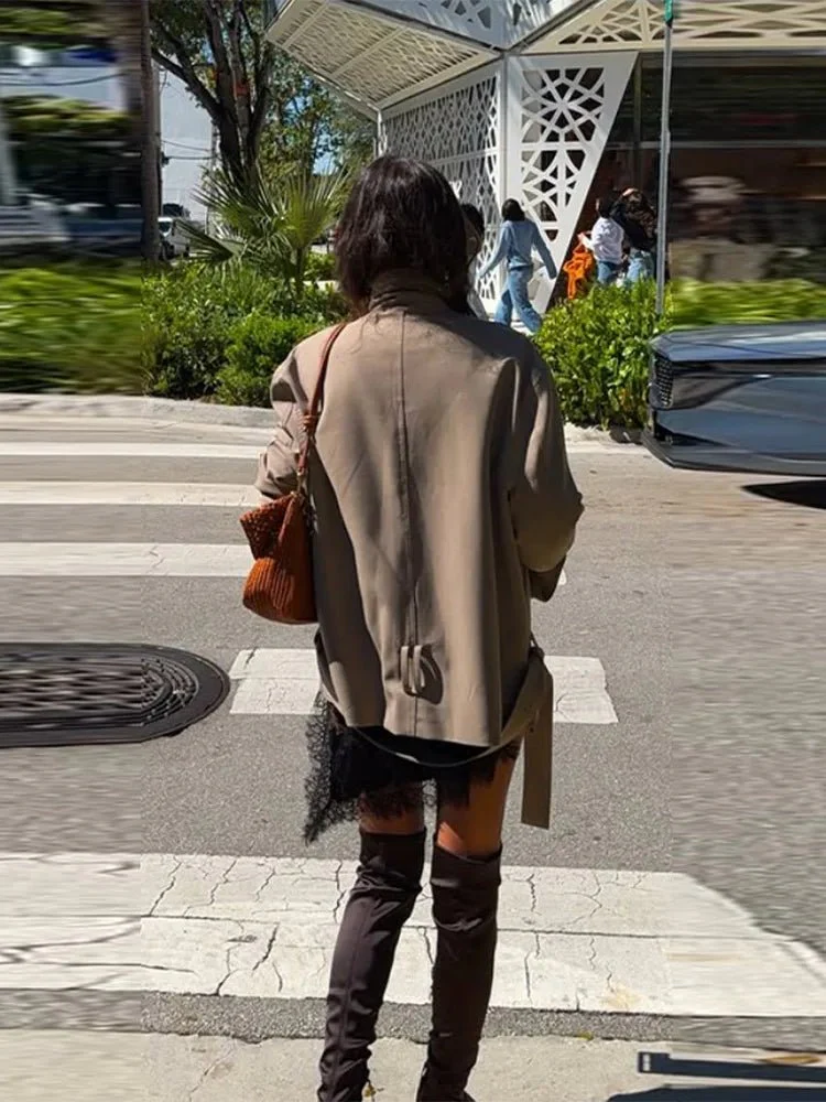 Saddie Belted Short Trench Coat - Image 4