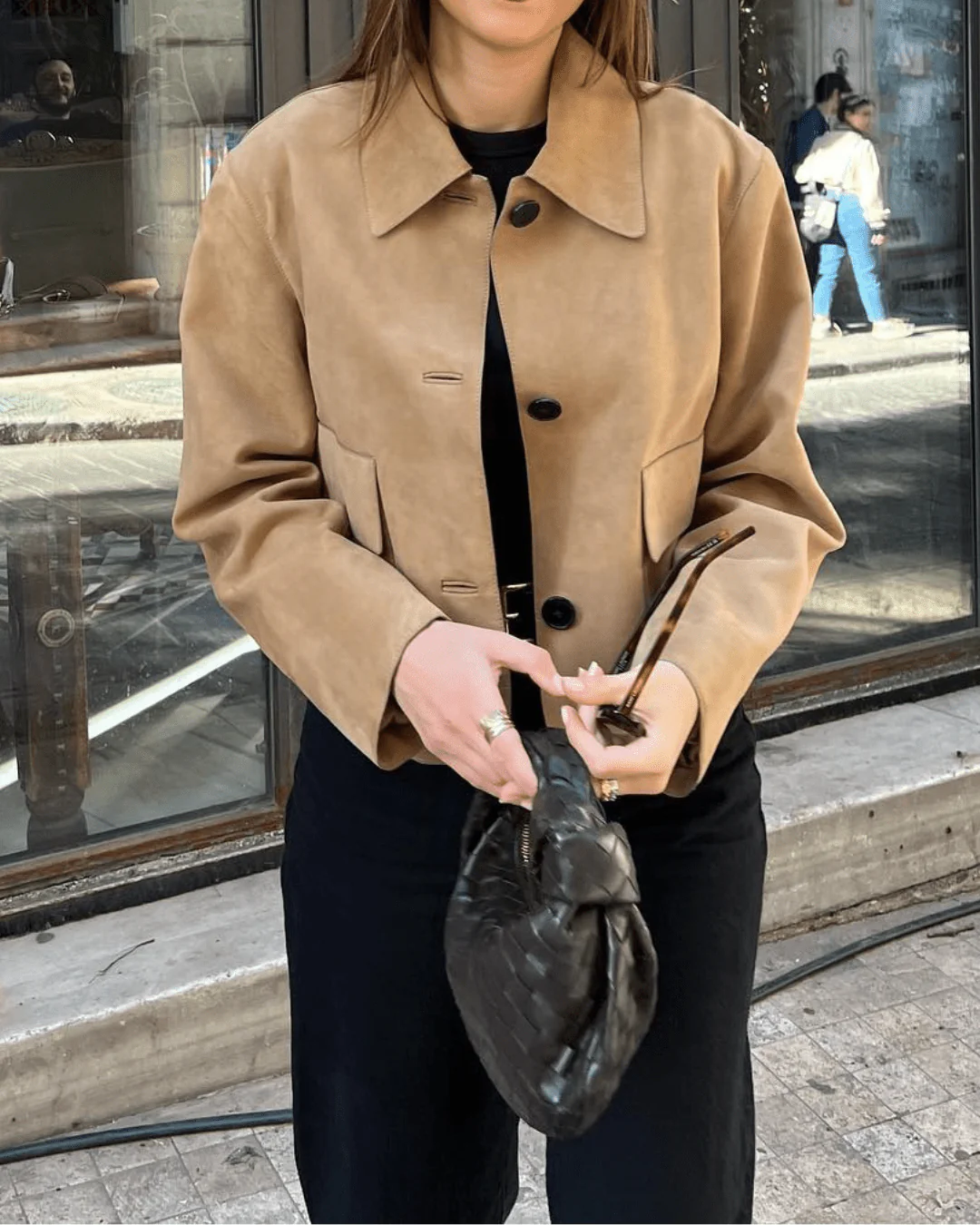 Sandy Collared Suede Jacket - Image 3