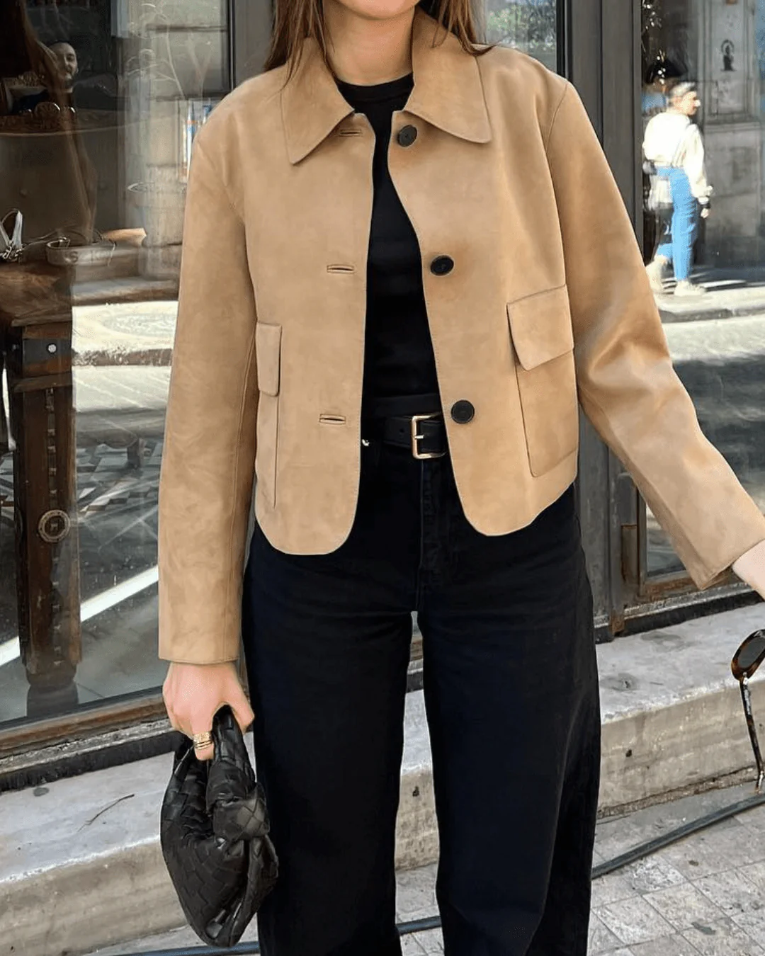 Sandy Collared Suede Jacket - Image 5