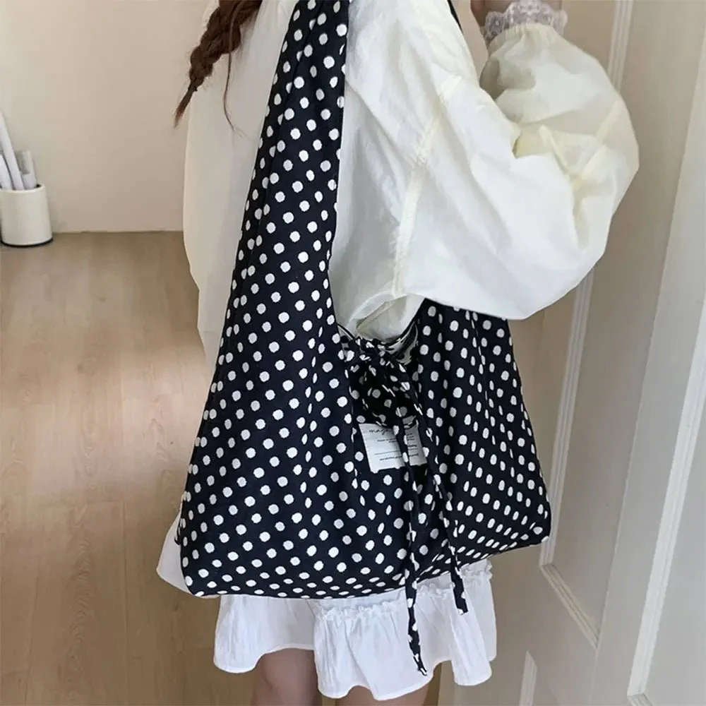 Sheila Reversible Polka Dot Hobo Bag - Image 2