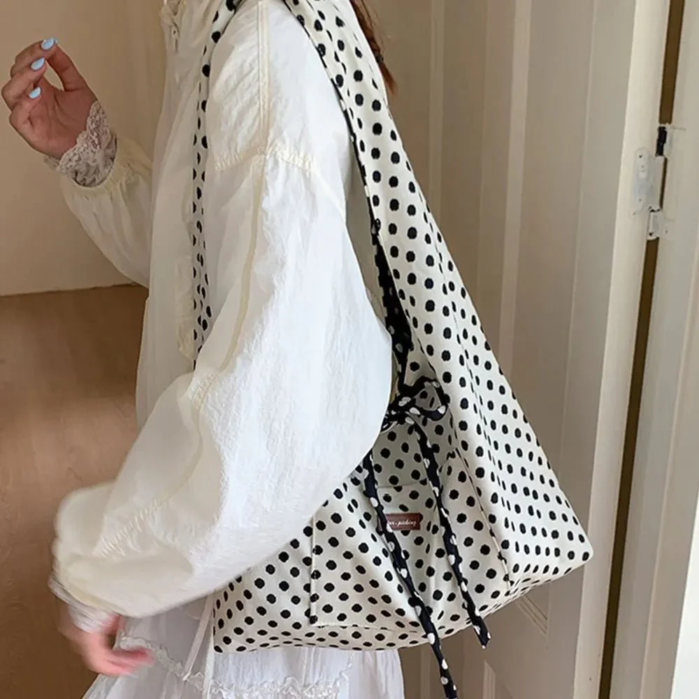 Sheila Reversible Polka Dot Hobo Bag - Image 5
