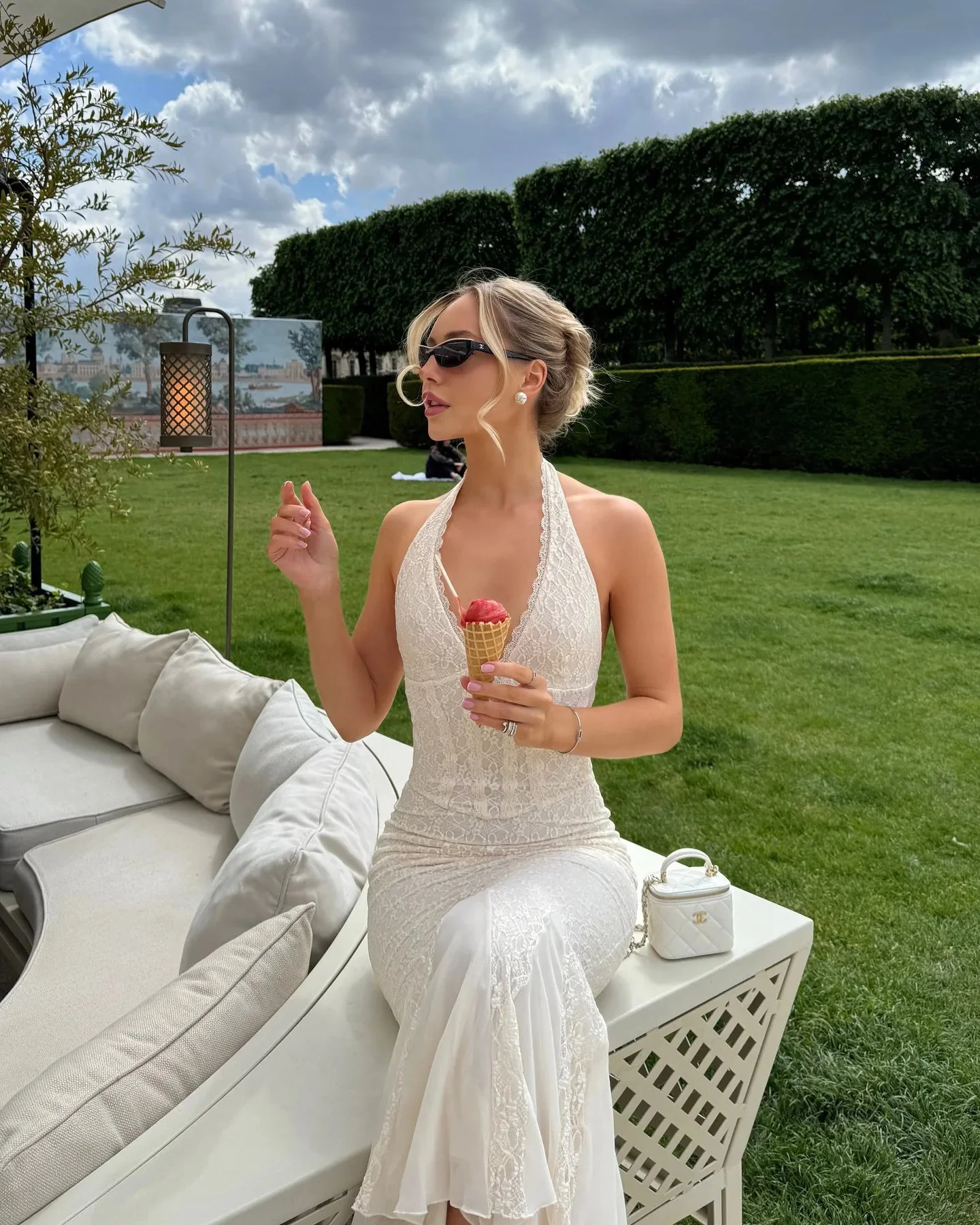 Sienna Halter Neck Lace Maxi Dress - Image 5