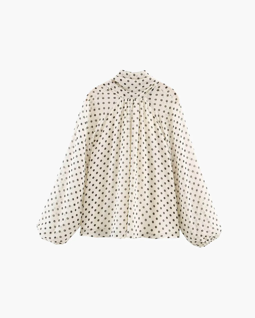 Sofia High Collar Polka Dot Blouse - Image 7