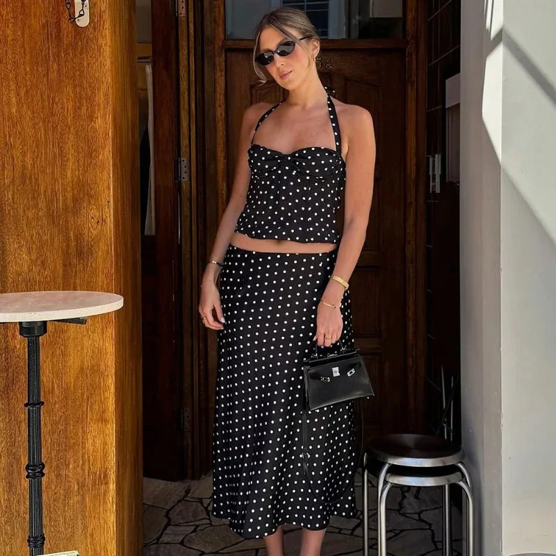 Sofia Polka Dot Two-Piece Maxi Set - Image 2