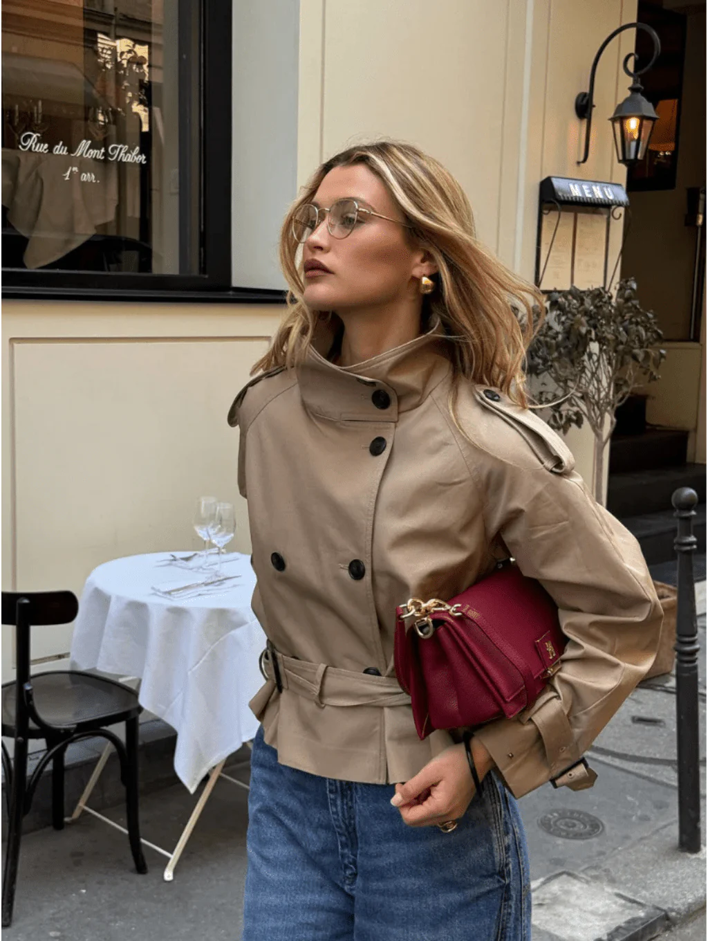 Sofie Cropped Trench Coat - Image 4
