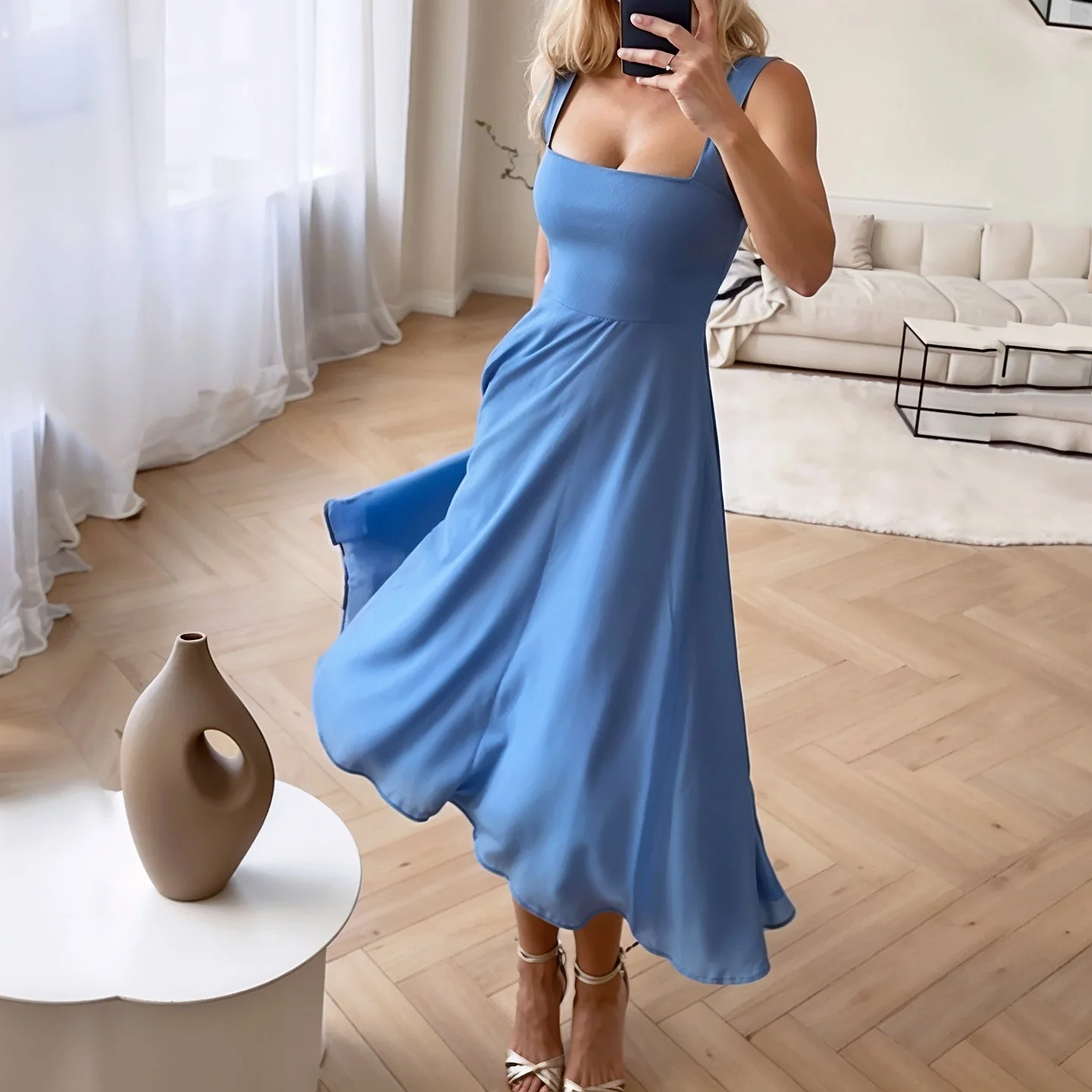 Sophia Sleeveless Midi Dress - Image 2