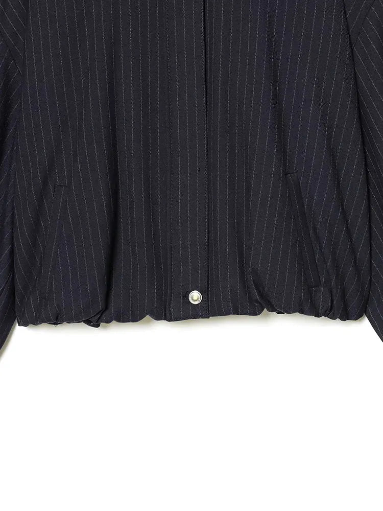 Saskia Striped Stand Collar Jacket - Image 5