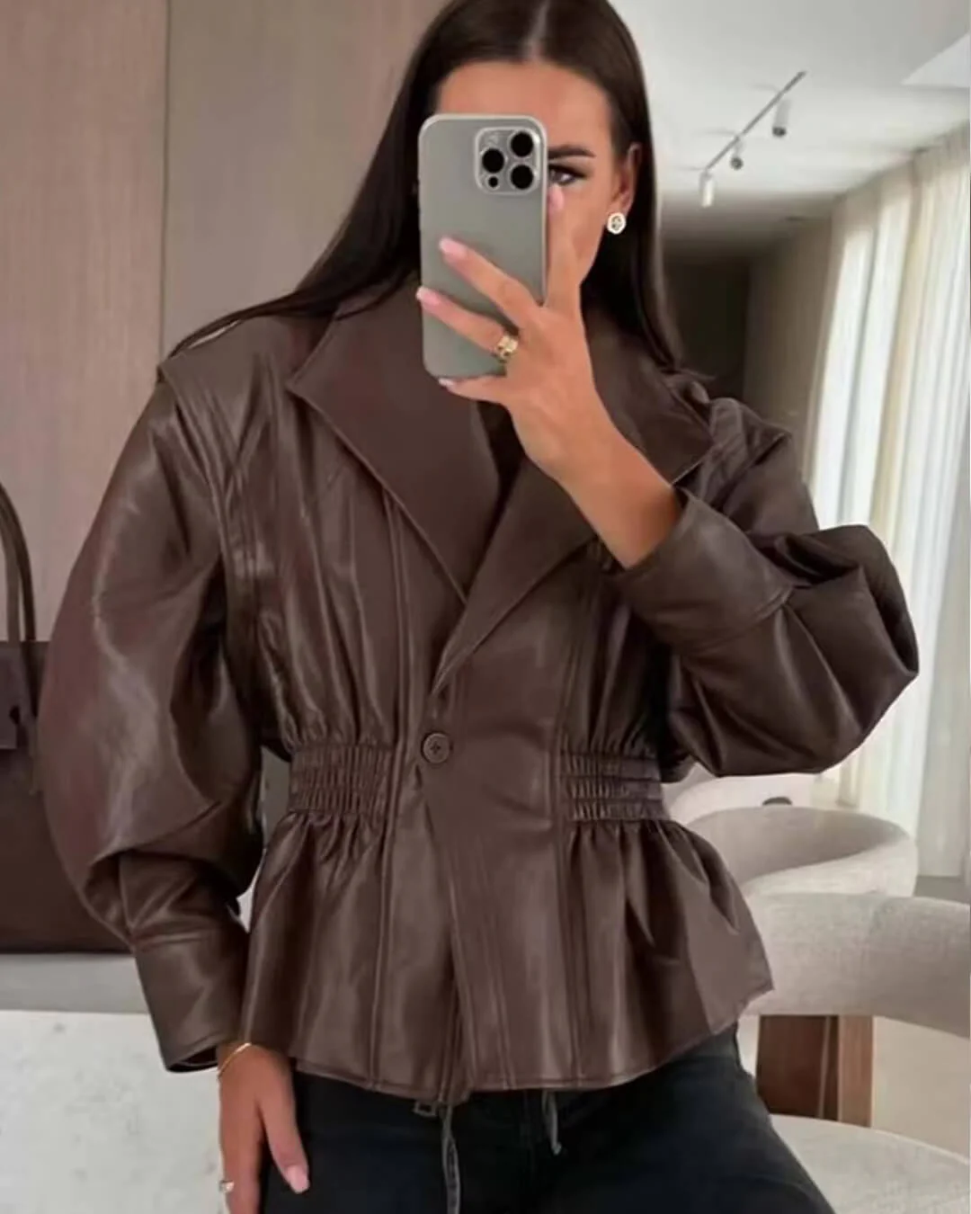 Stephanie Leather Jacket - Image 7