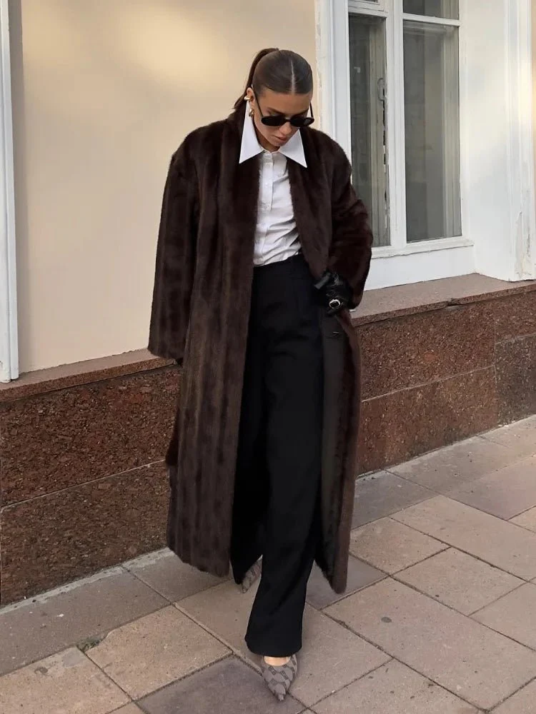Suzy Faux Fur Maxi Coat - Image 3