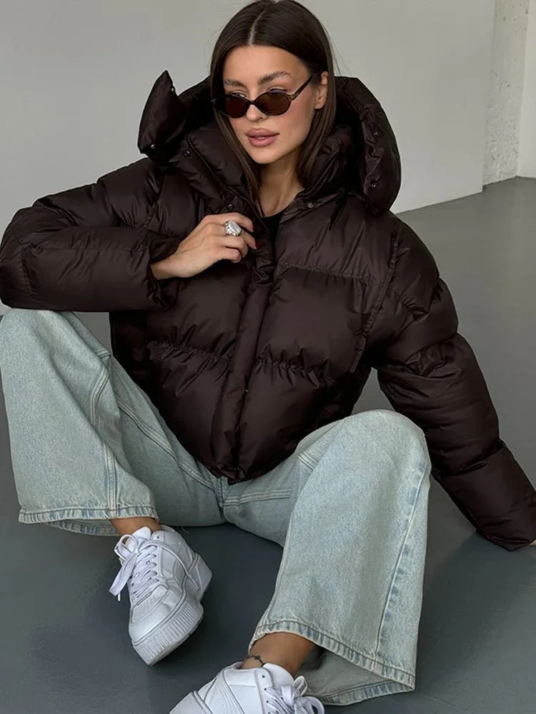 Sylvia Hooded Cropped Puffer Jacket - Image 2