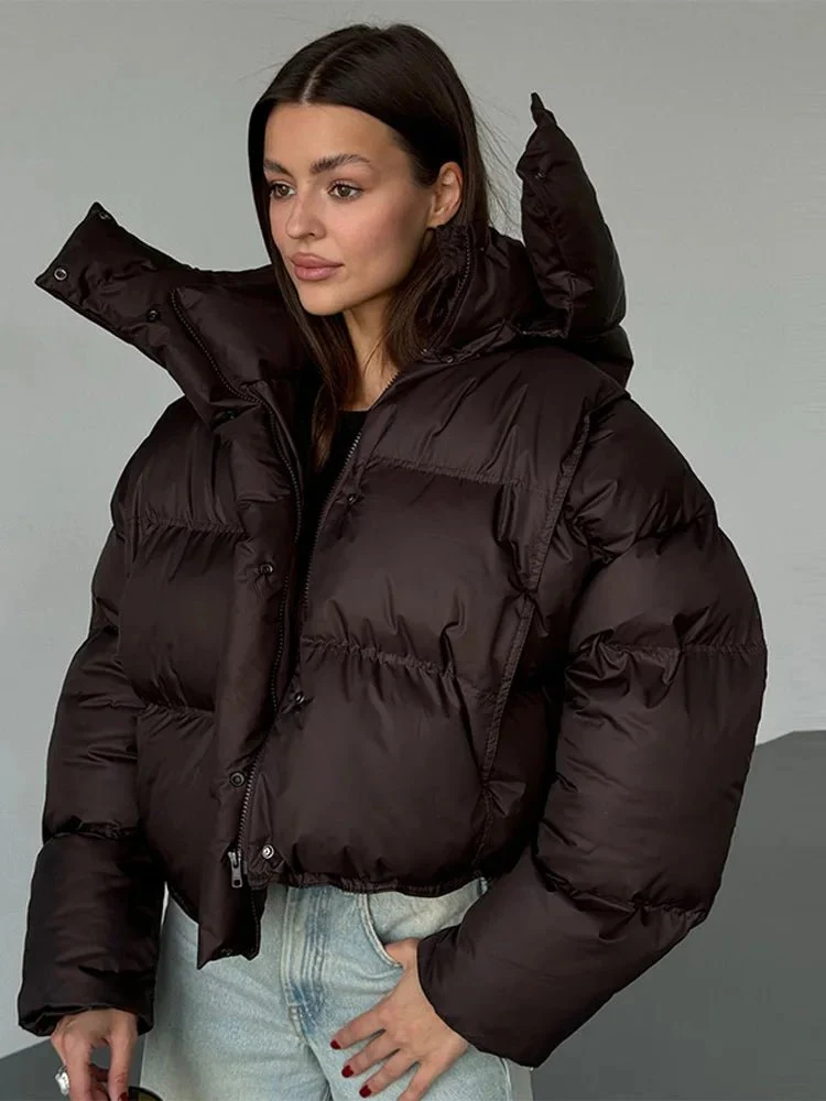 Sylvia Hooded Cropped Puffer Jacket - Image 3