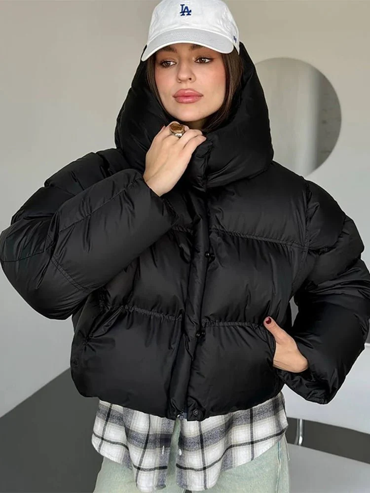Sylvia Hooded Cropped Puffer Jacket - Image 4