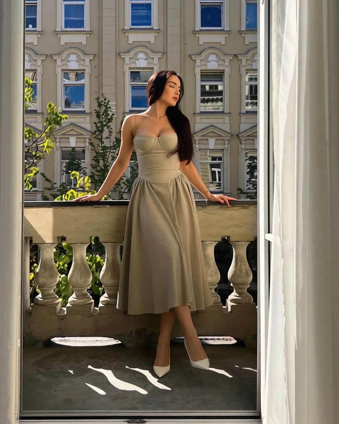 Sylvia Sleeveless Strap Midi Dress - Image 5