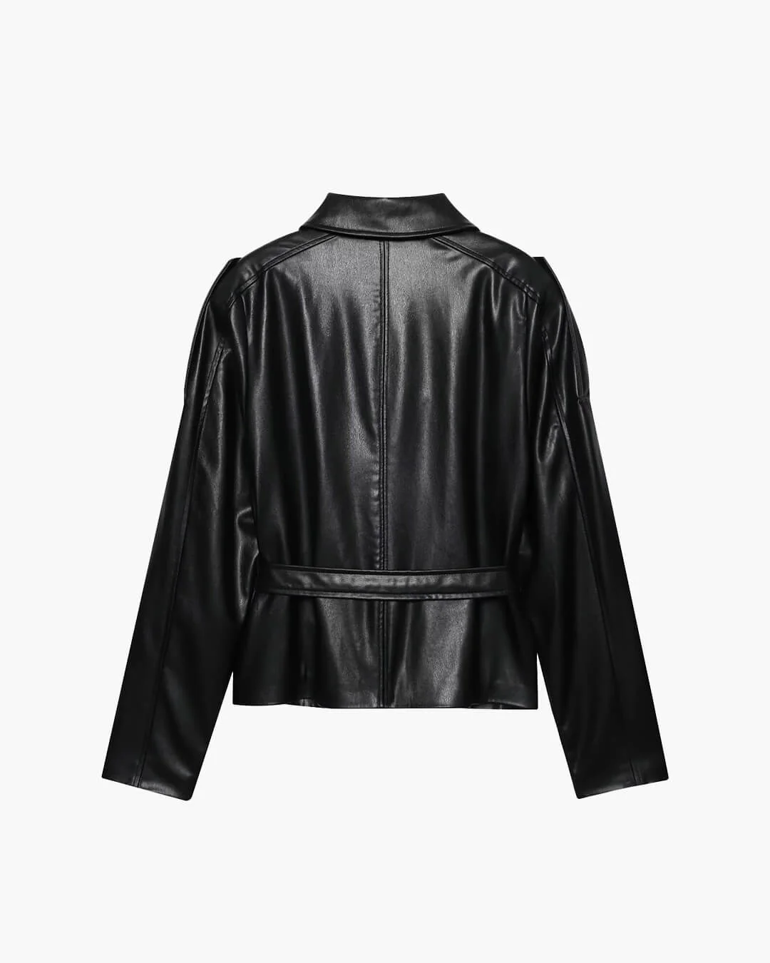 Tabitha Belted Faux Leather Jacket - Image 2
