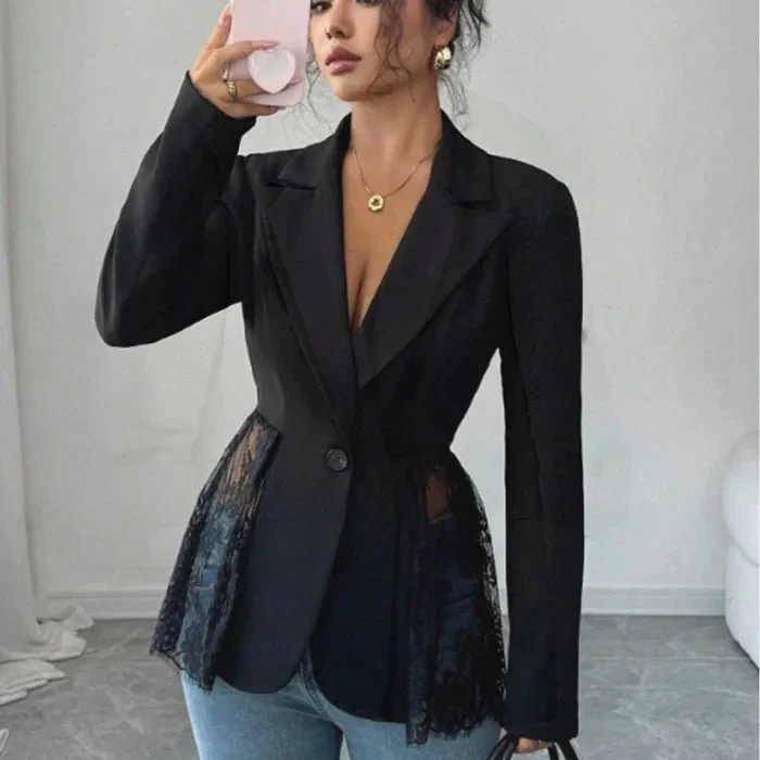 Taylor Lace Panel Tailored Blazer - Image 2