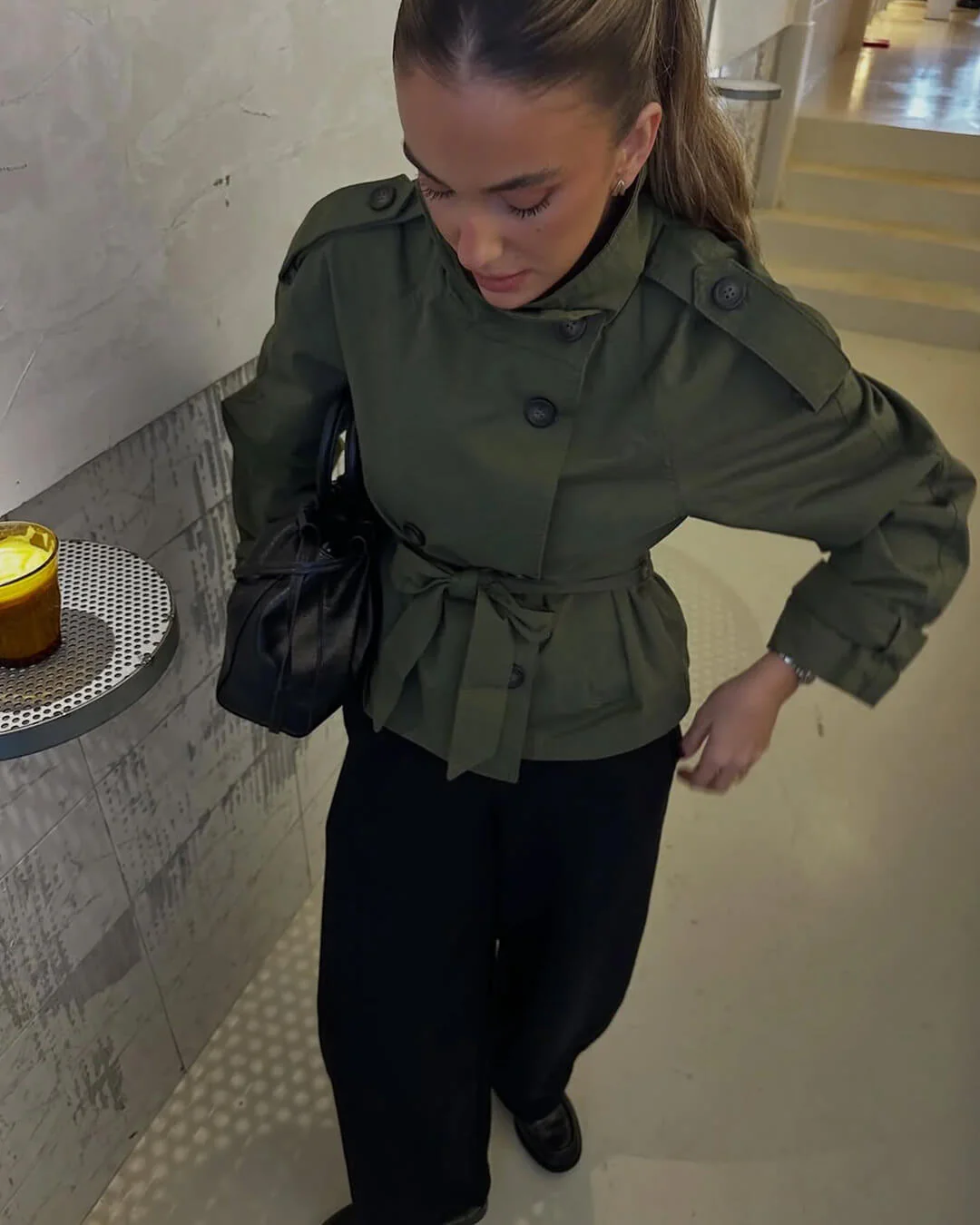 Thea Belted Short Trench Coat - Image 10