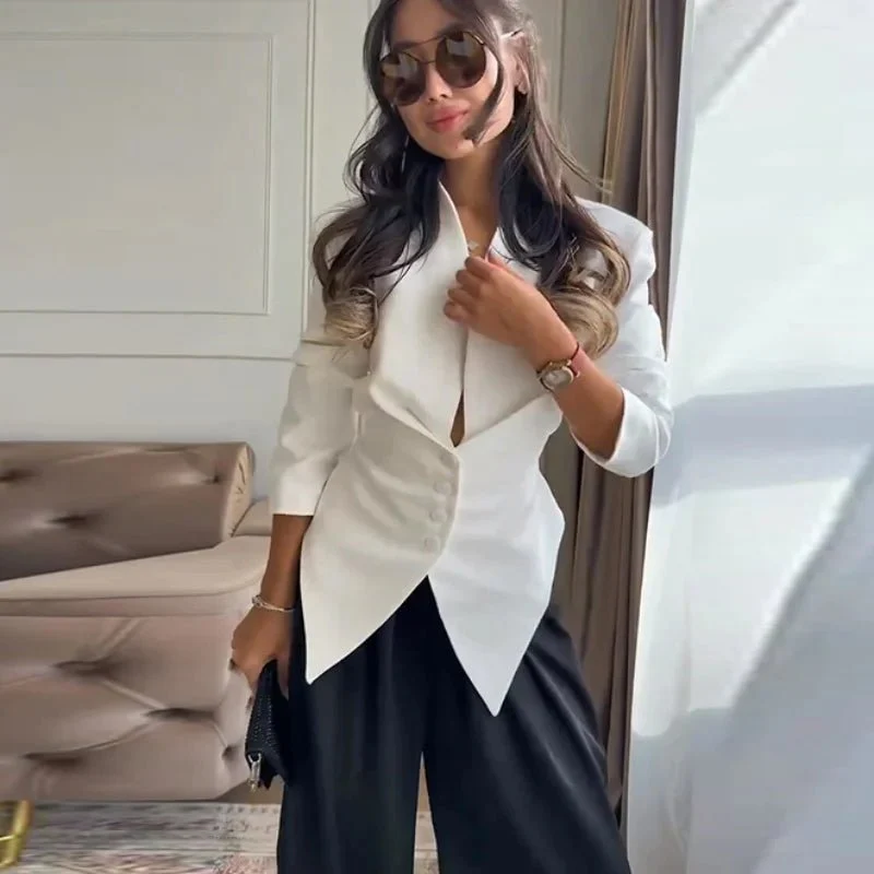 Tricia Structured Shoulder Cinched Blazer - Image 8