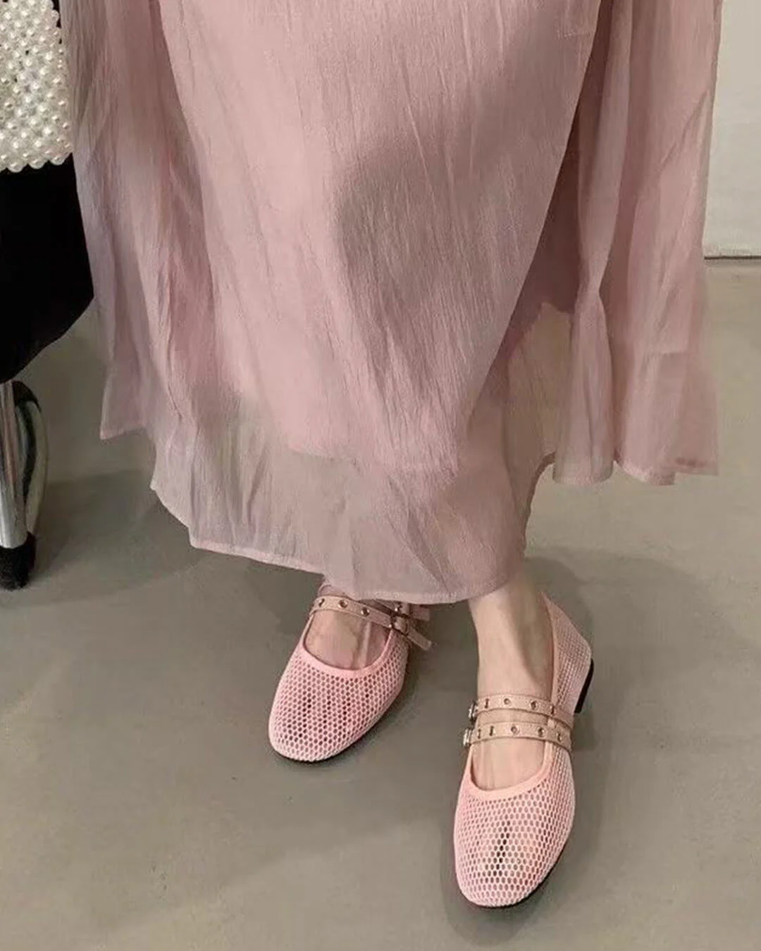 Valerie Buckled Mesh Ballet Flats - Image 8