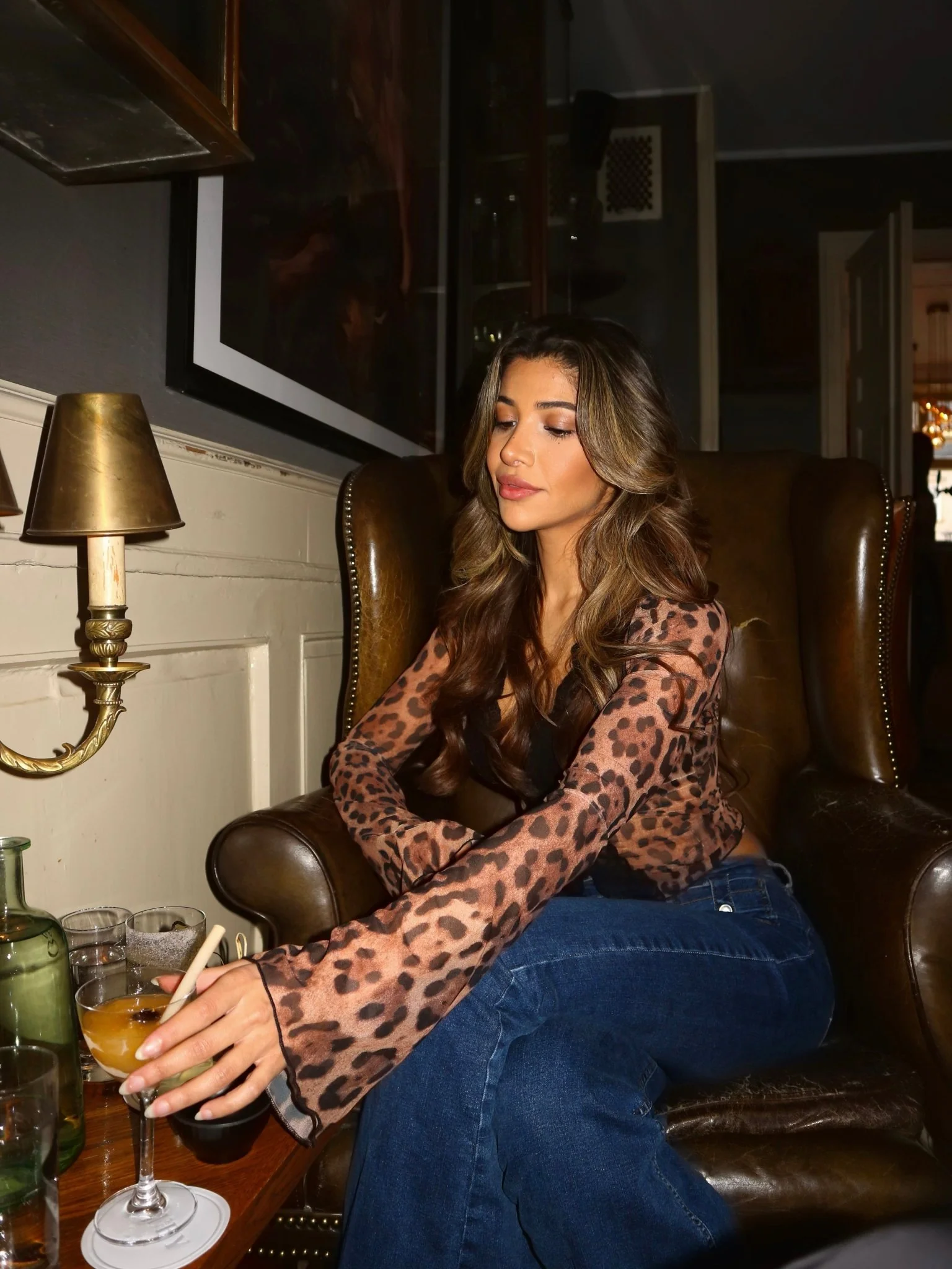 Valerie Leopard Mesh Top - Image 2