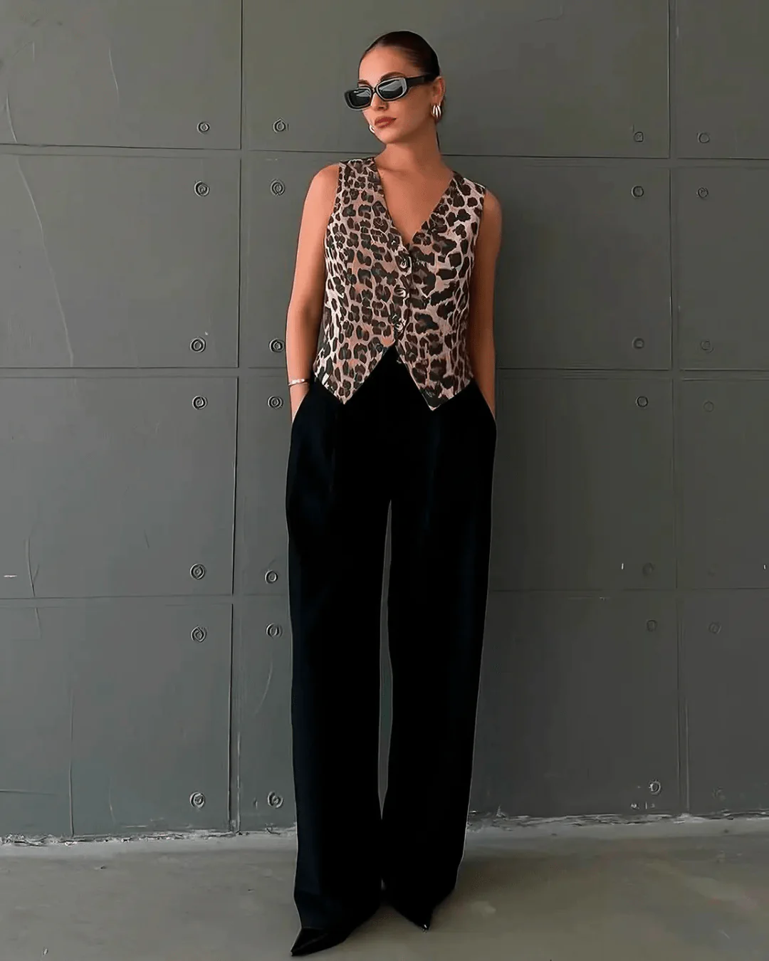 Vanessa Leopard Print Vest - Image 3