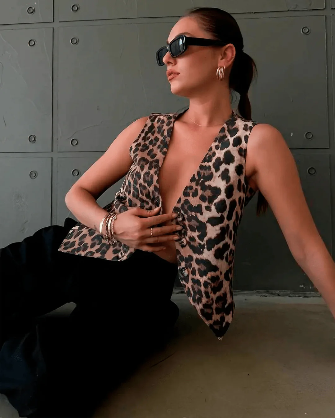 Vanessa Leopard Print Vest - Image 4