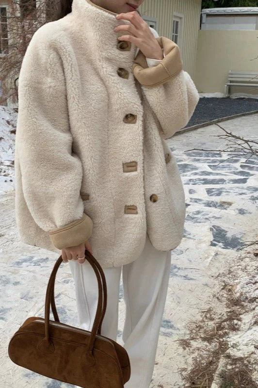 Vanya Stand Collar Faux Fur Coat - Image 2